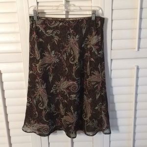 Brown Paisley Slip Skirt. 8P
